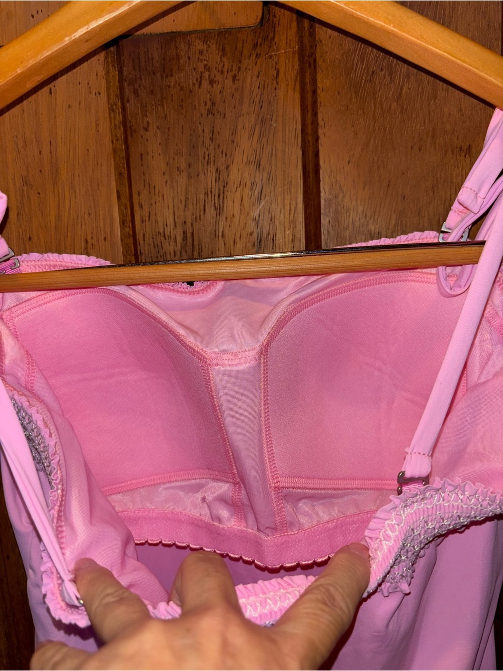 Draper James by Lands’ End Pink Tie-Shoulder Tankini Top - Picture 3 of 3